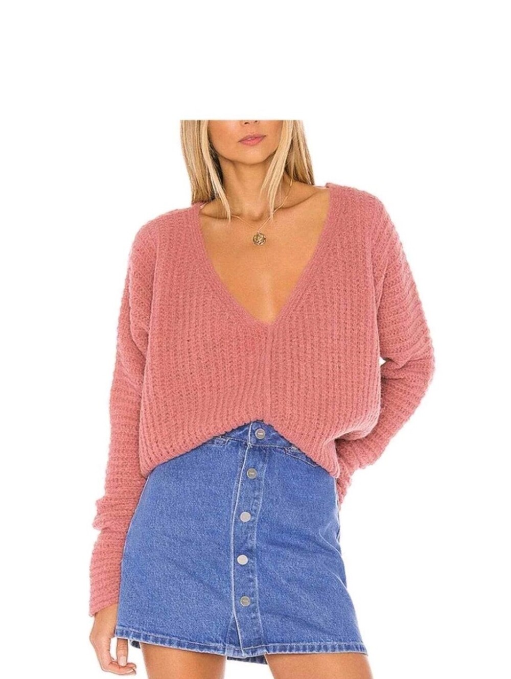 Free People  Dolman Sleeve Moonbeam V Neck Alpaca Blend Sweater